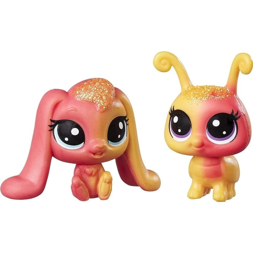 Littlest Pet Shop LPS #1 #2 Apricotta & Sunset Rainbow Friends Mini Figures Toy